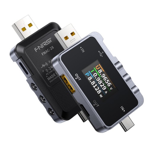 FNIRSI® FNAC-28 2-IN-1 Type-C USB Tester Digital Voltmeter Ammeter Power Bank Charger Measure